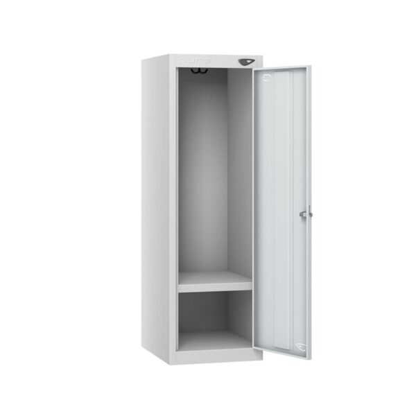 Pure Disability 1 Door 1 Comp Locker, Silver Carcass, Silver Door