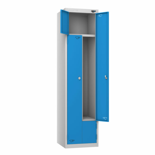 Pure Z 4 Door Locker, Silver Carcass, Blue Door