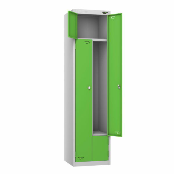 Pure Z 4 Door Locker, Silver Carcass, Green Door