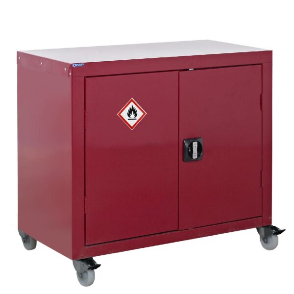 QMP Flammable Liquids Mobile Cabinets - 840H x 900W x 460D mm