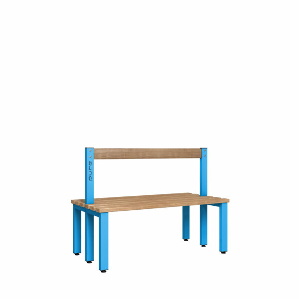 Pure 1200 Square Low Bench Dbl Wood Cornflower Blue