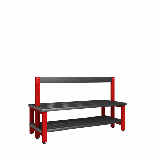 Pure Carbon Zero Double Sided 1500mm Low Height Back Rest Bench With Shoe Shelf