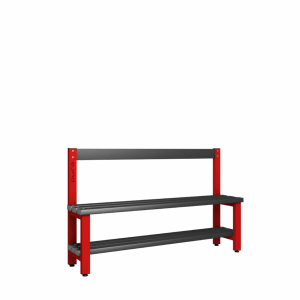 Pure Carbon Zero Single Sided 1500mm Low Height Back Rest Bench With Shoe Shelf