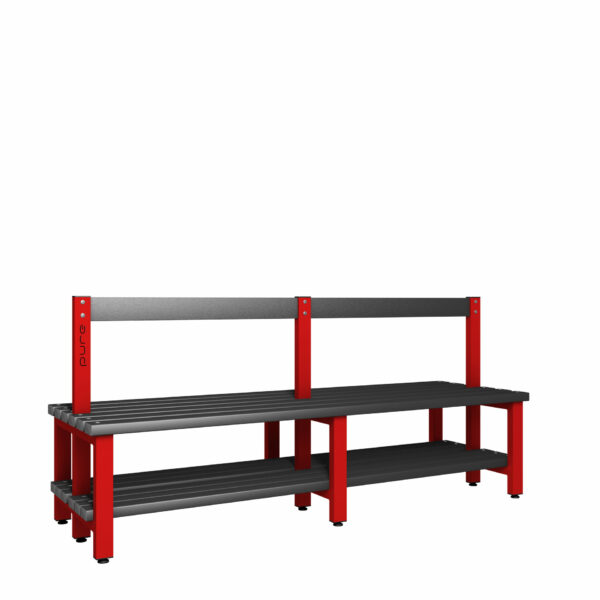 Pure Carbon Zero Double Sided 2000mm Low Height Back Rest Bench With Shoe Shelf