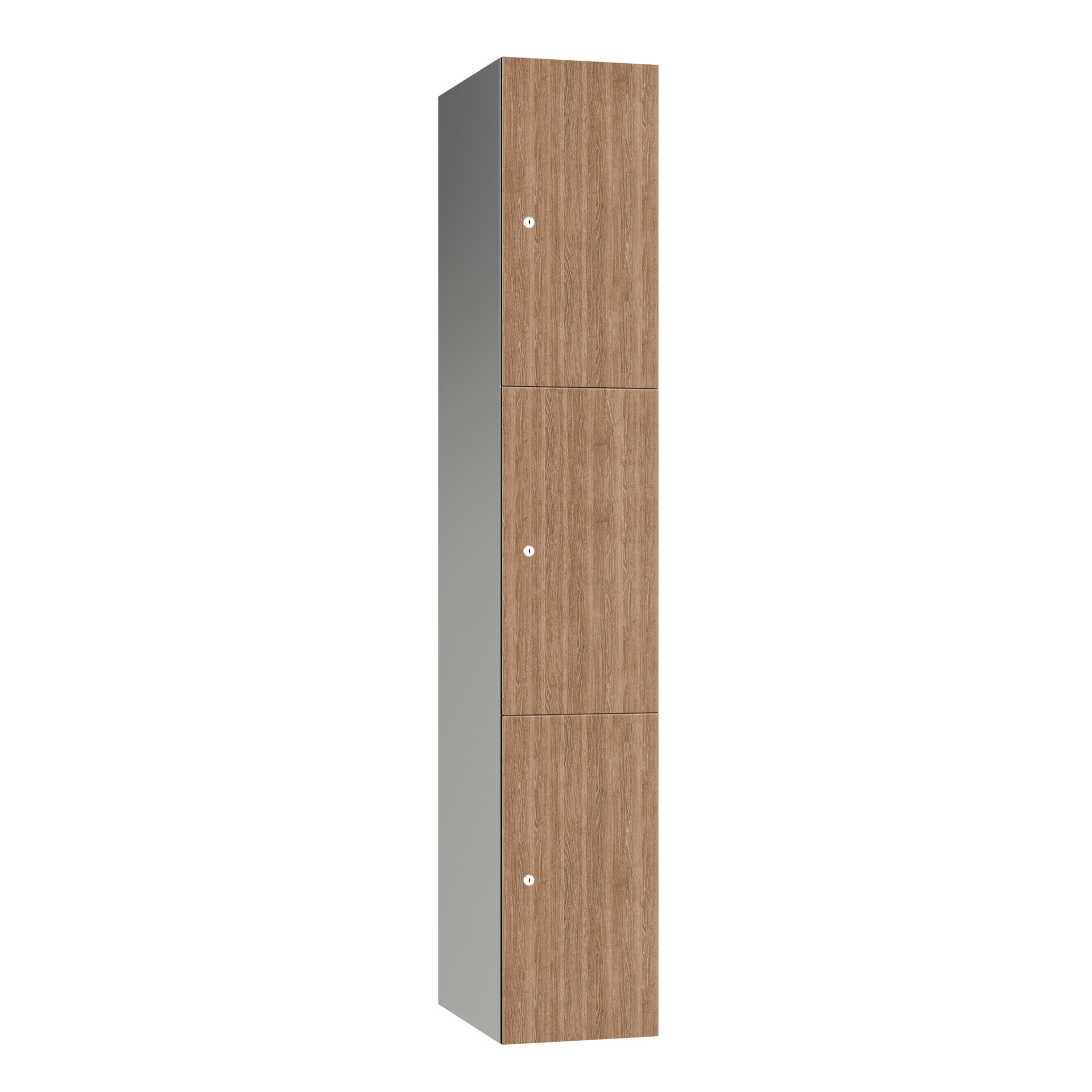 Pure Leisure Carbon Zero Aluminium 3 Door 3 Compartment SGL Locker - Refresh Oak